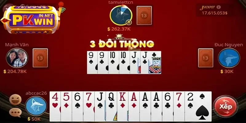đánh tiến lên PKWIN sẽ nhận đủ 13 lá